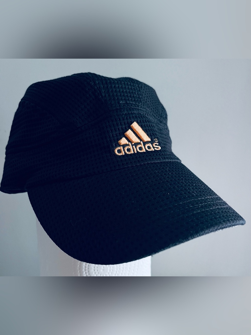 adidas Black & Orange Performance Ball Cap Hat ClimaCool Mesh Fabric